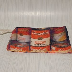 Campbell's Soup Americana Velvet Zipper Pouch Pencil Case Makeup Bag Wallet